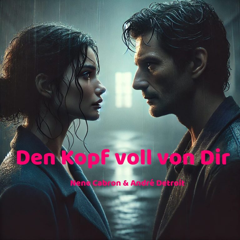 Den Kopf voll von Dir. Ein Mann und eine Frau stehen sich in einem düsteren Ambiente gegenüber. Ein Duett über eine toxische Beziehung.